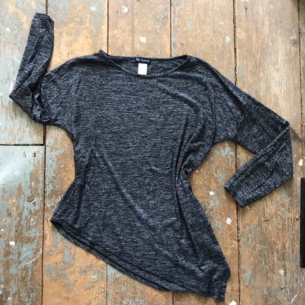 Heather-Grey Side High-Lo Sweater